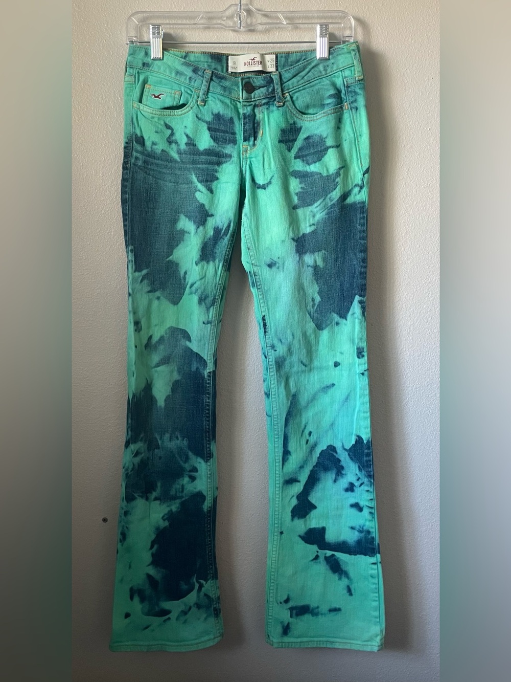 Hollister Teal Tie-Dyed Jeans